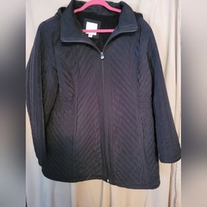 2 X Womens Long jacket By croft and barrow ( black/ hood)